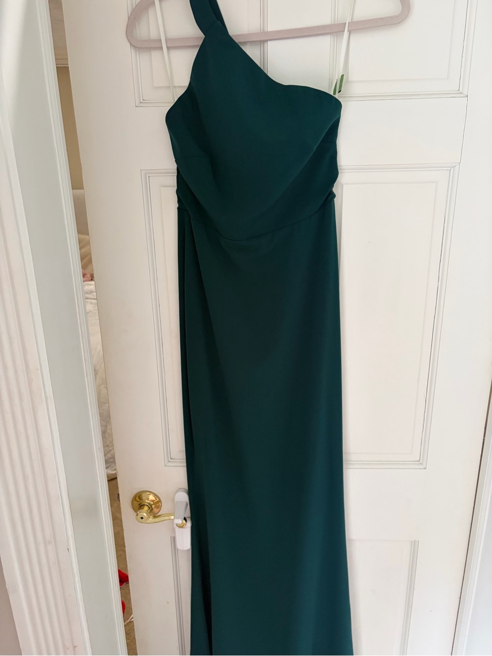 Lovers + Friends One-Shoulder Emerald Green Evening Gown